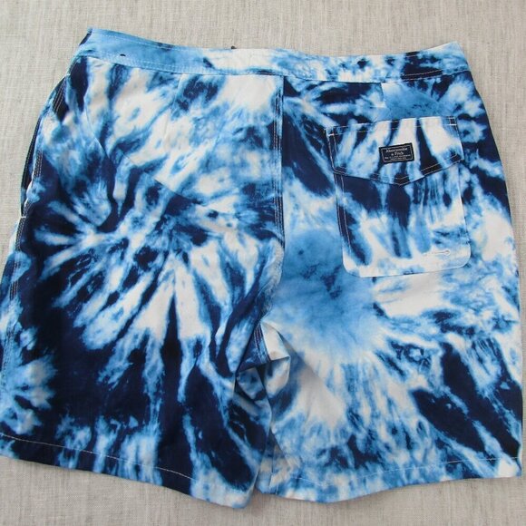 Men's Abercrombie &‎ Fitch Blue tie dye Drawstring shorts, size 31 - Picture 8 of 9
